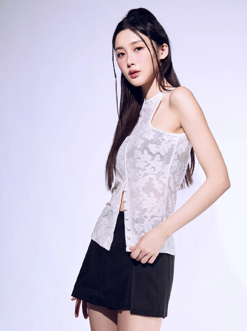 緹花正反兩穿背心