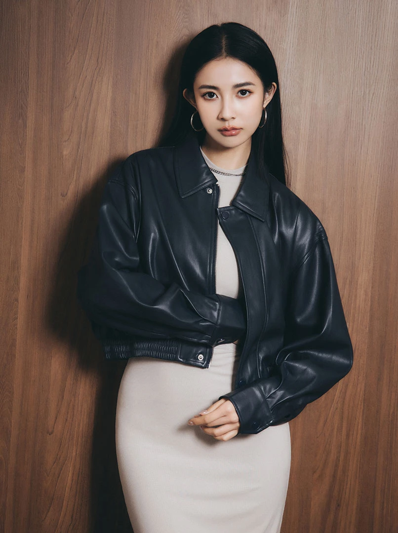 霧面質感皮革外套