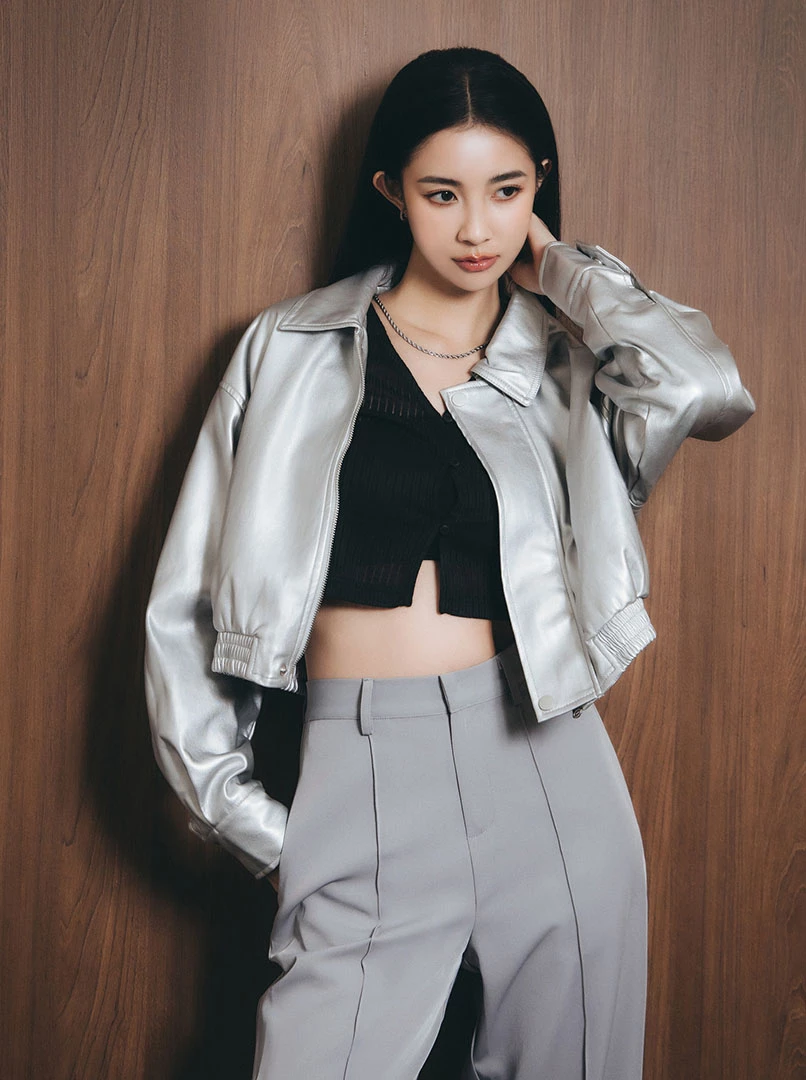 霧面質感皮革外套