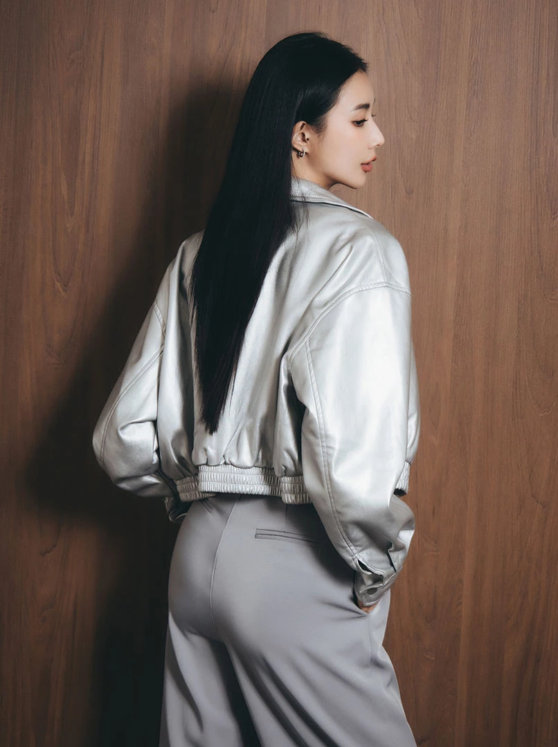 霧面質感皮革外套