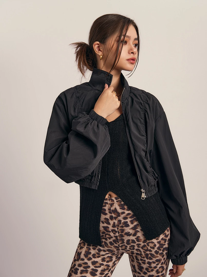 俐落短版風衣外套