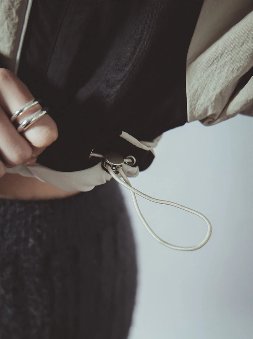 時髦撞色風衣外套