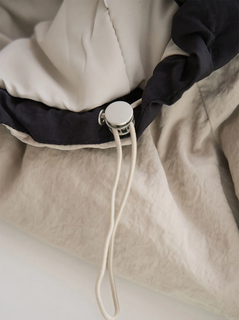 時髦撞色風衣外套