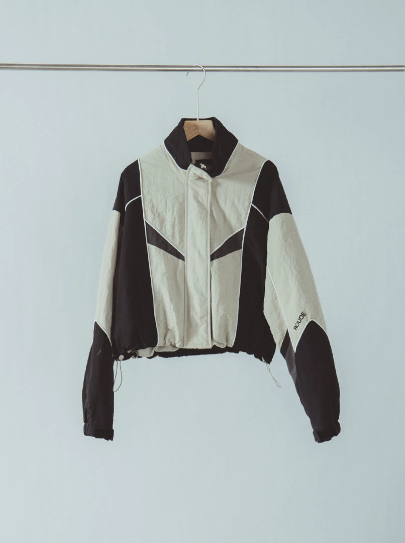 時髦撞色風衣外套