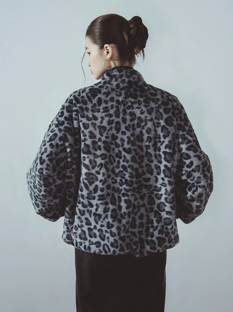 歐美兩面穿豹紋外套