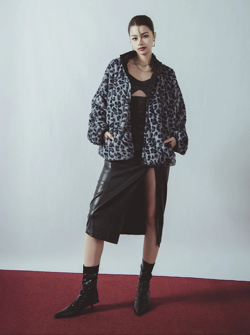 歐美兩面穿豹紋外套