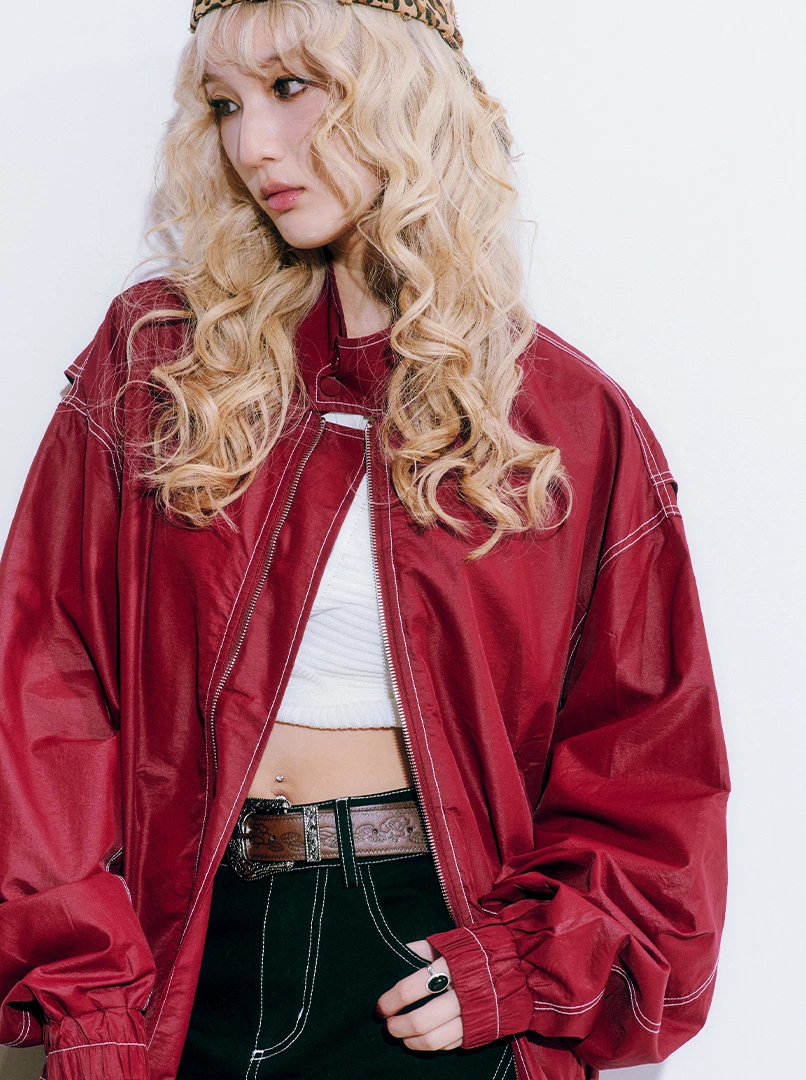 雙拉鍊長袖夾克外套