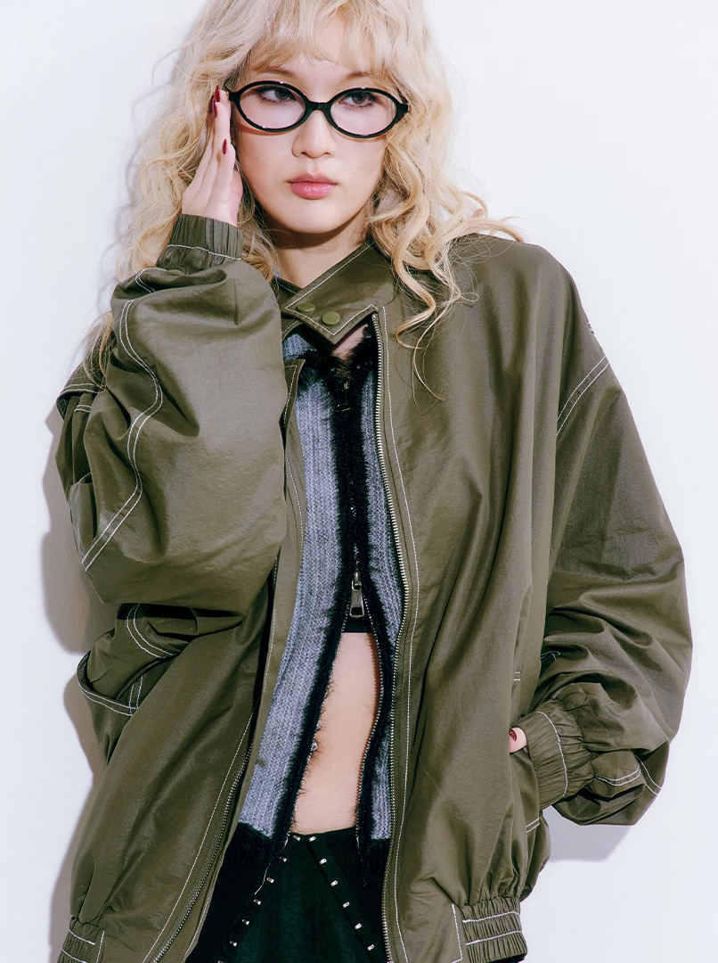 雙拉鍊長袖夾克外套