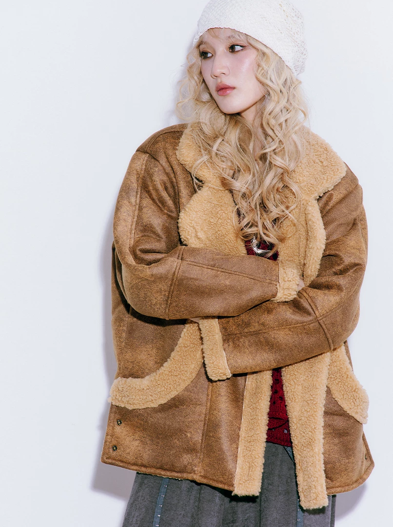 暈染寬鬆毛絨外套