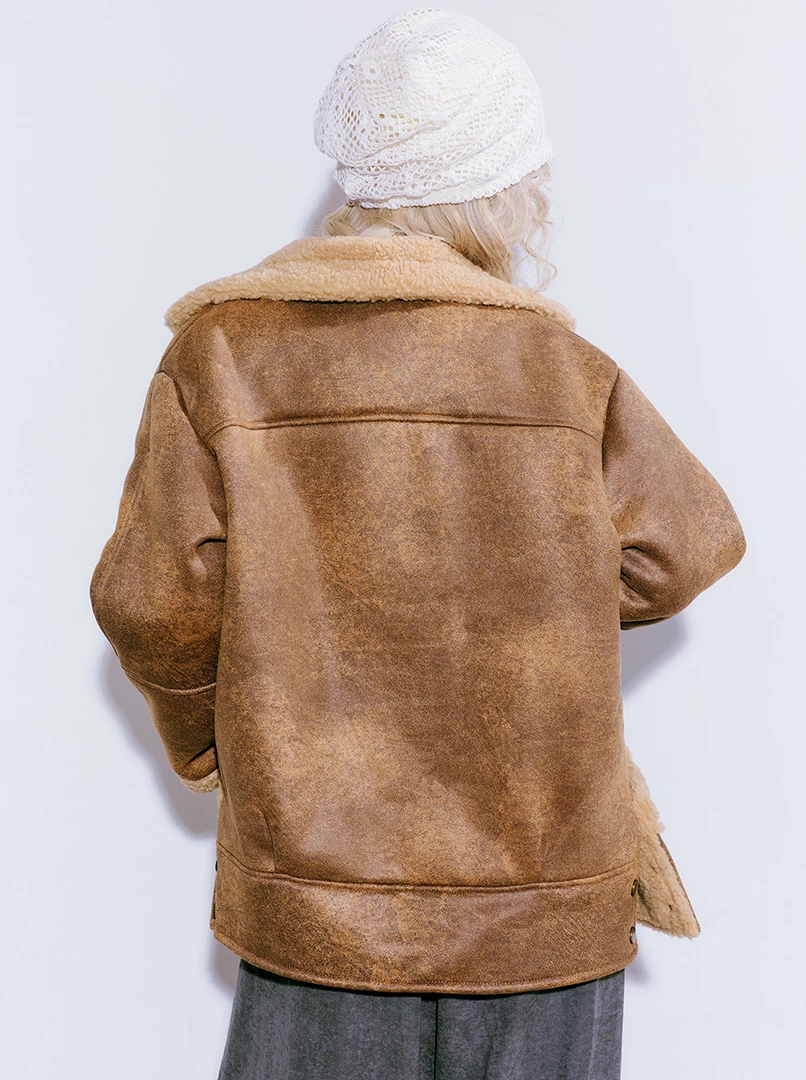 暈染寬鬆毛絨外套