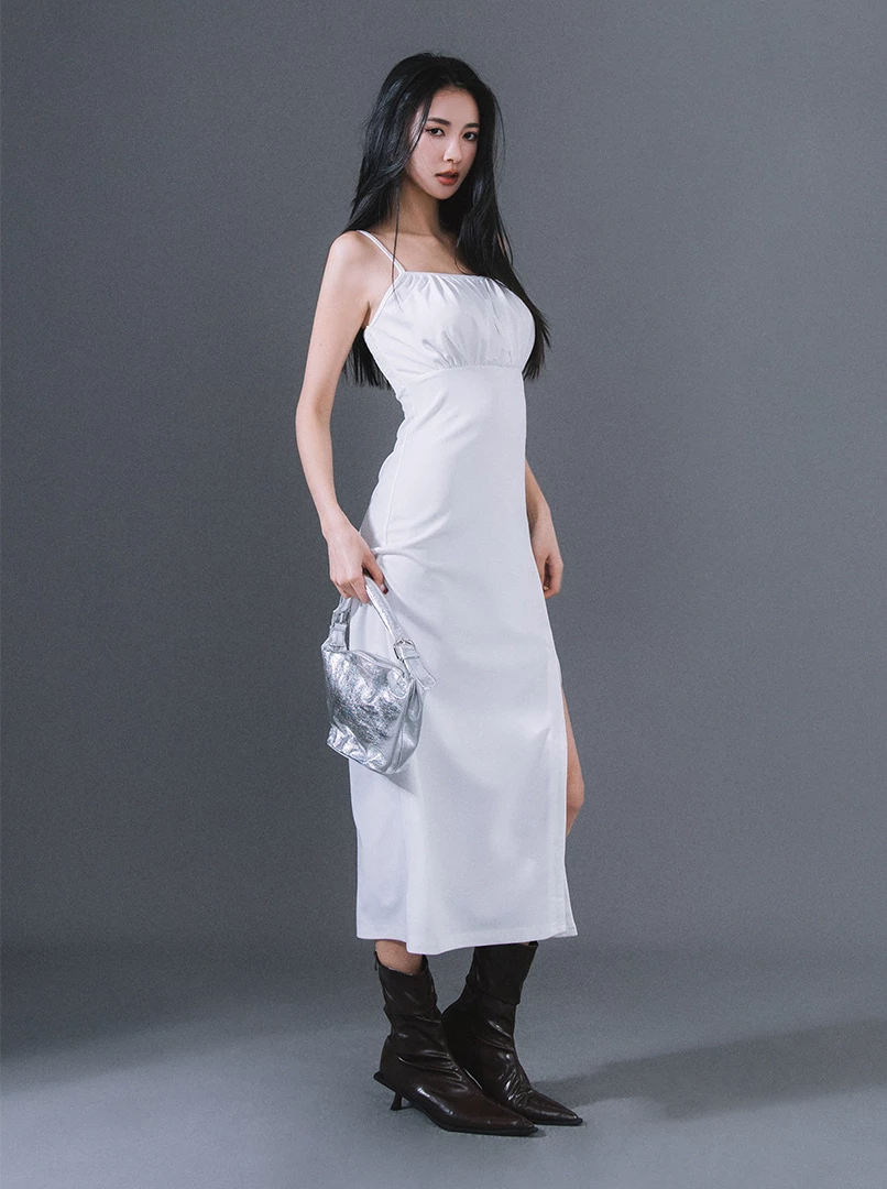 細肩開衩洋裝