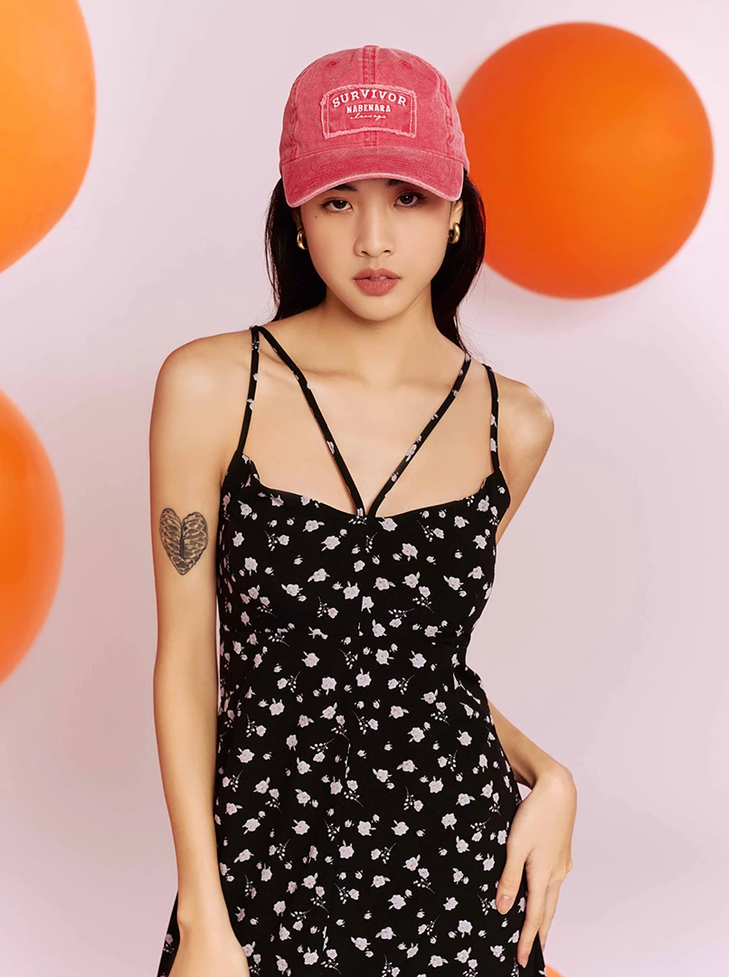 設計感碎花Bra長洋