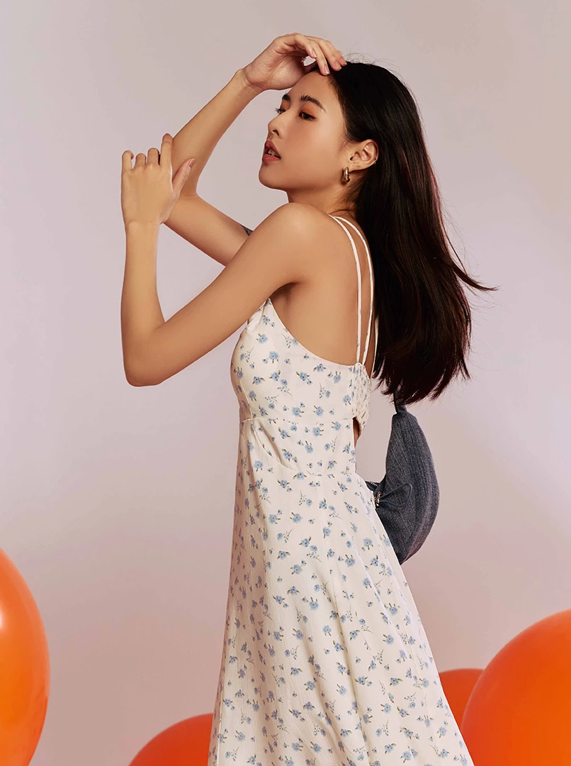 設計感碎花Bra長洋