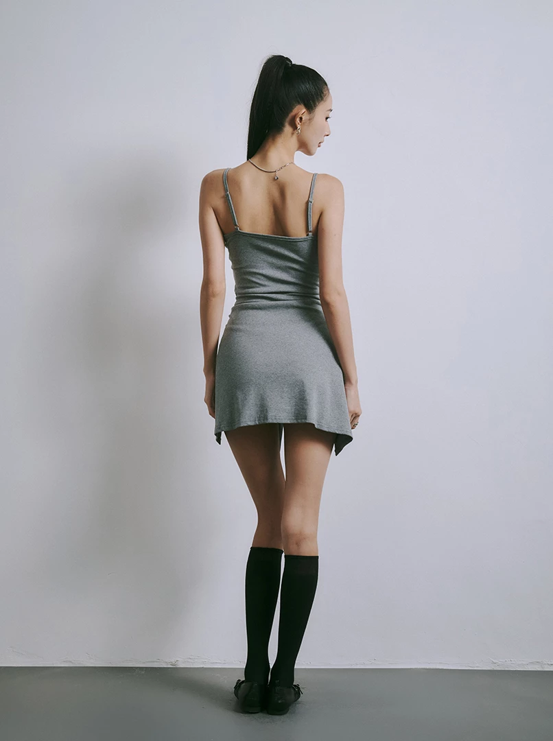 假兩件綁帶短洋