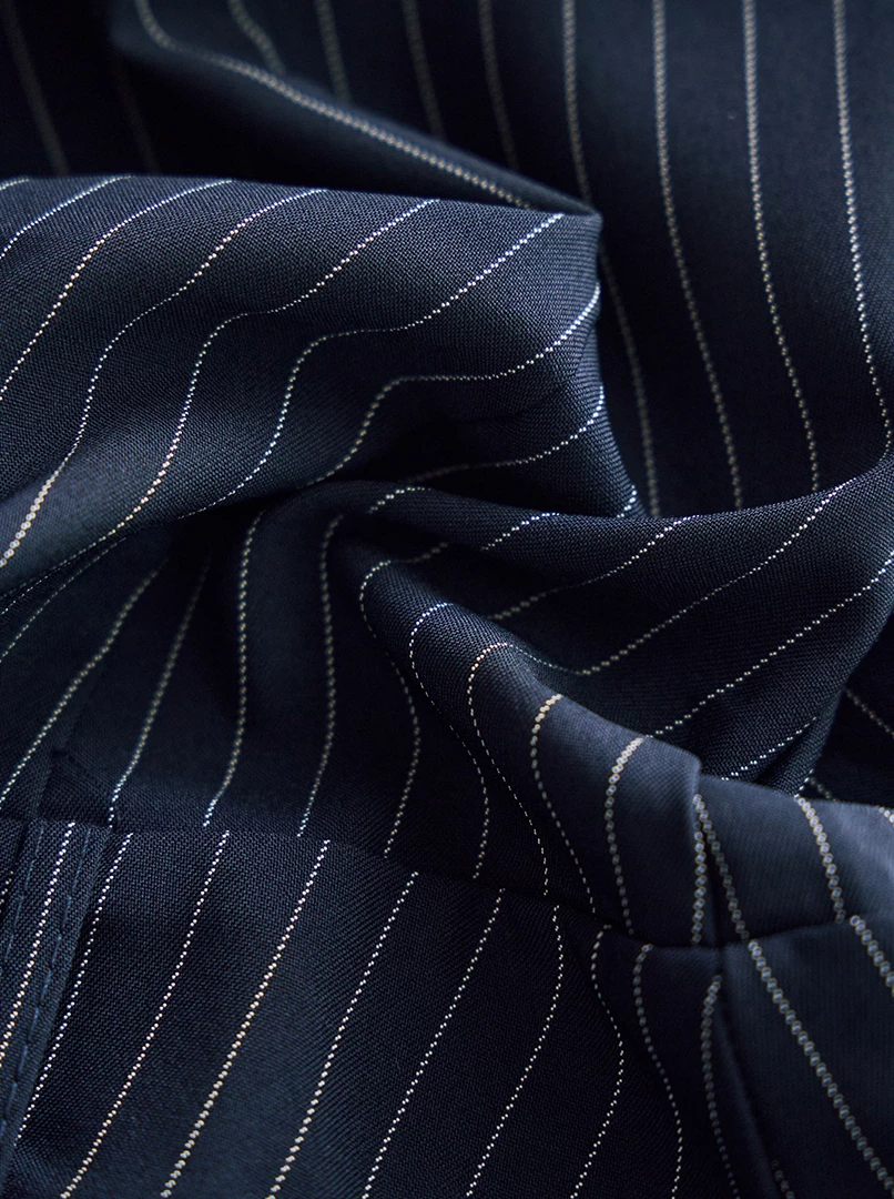 條紋V領連衣裙(附皮帶)