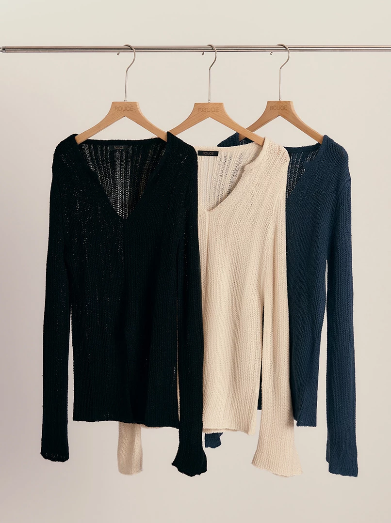 顯瘦開岔針織上衣