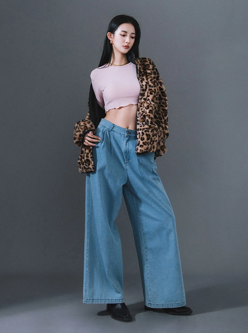 圓領木耳邊薄棉打底衫