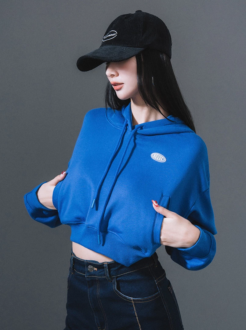 Basic寬鬆短版帽T