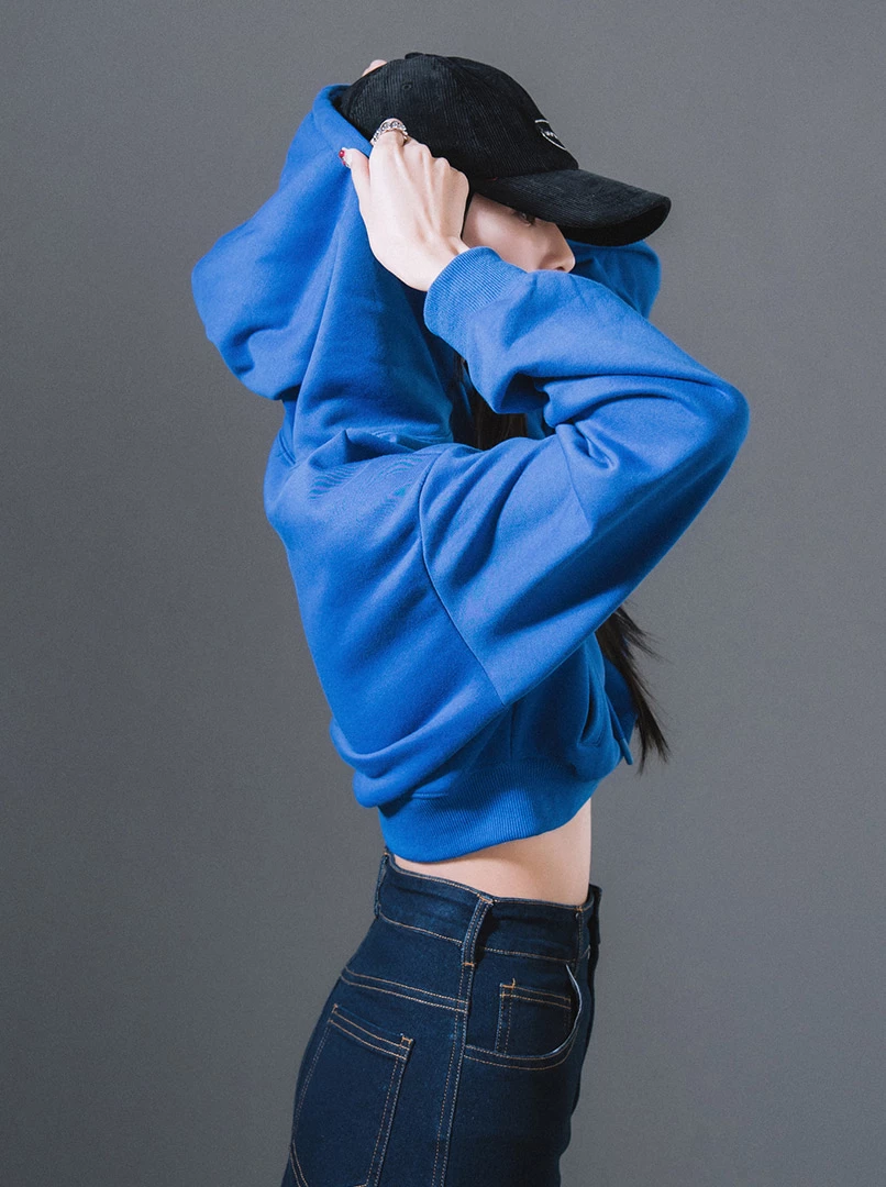 Basic寬鬆短版帽T