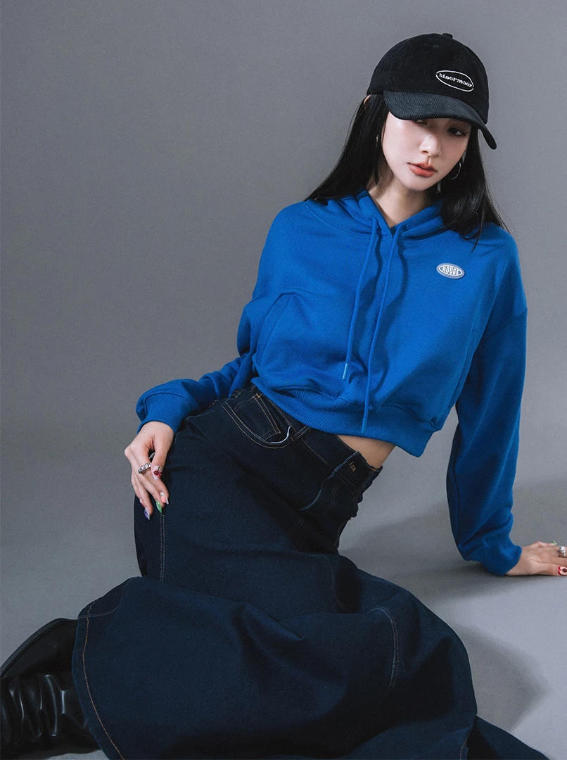 Basic寬鬆短版帽T