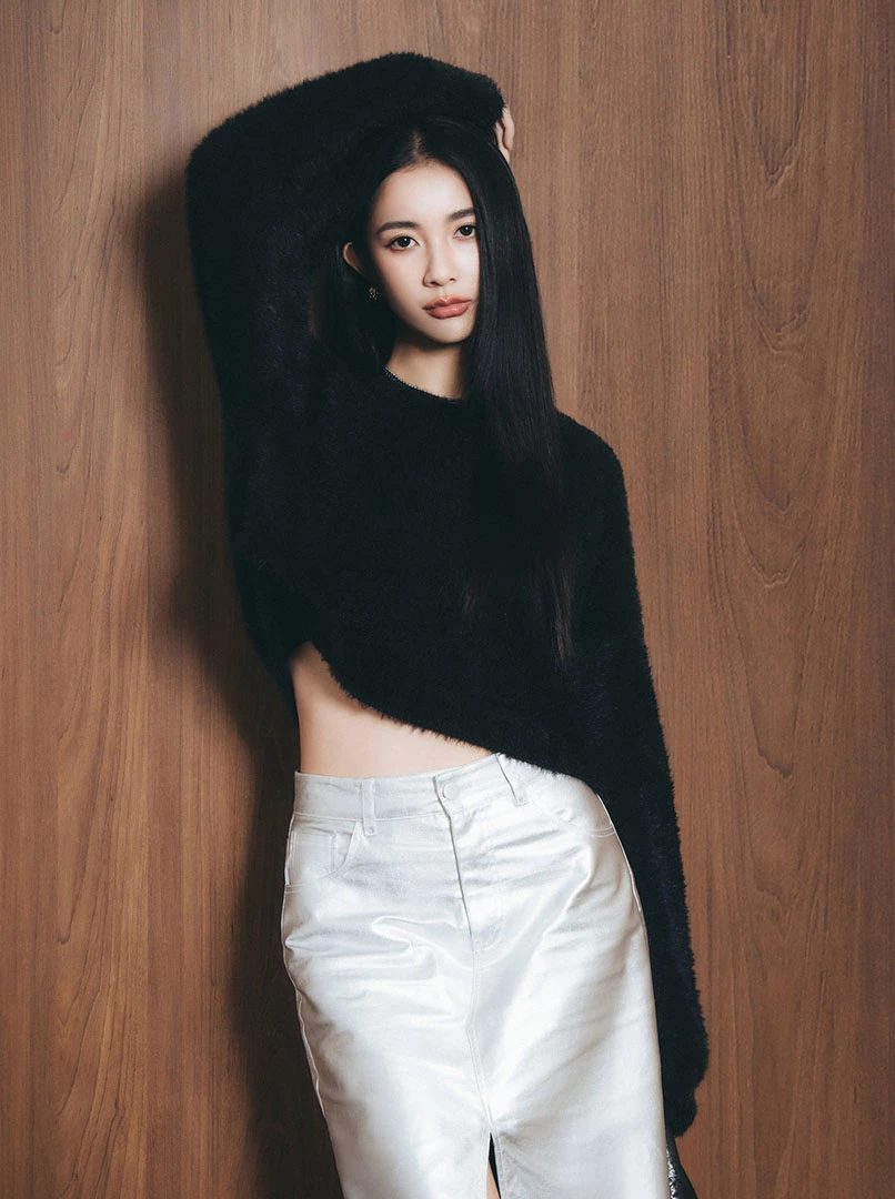 短版水貂毛純色毛衣