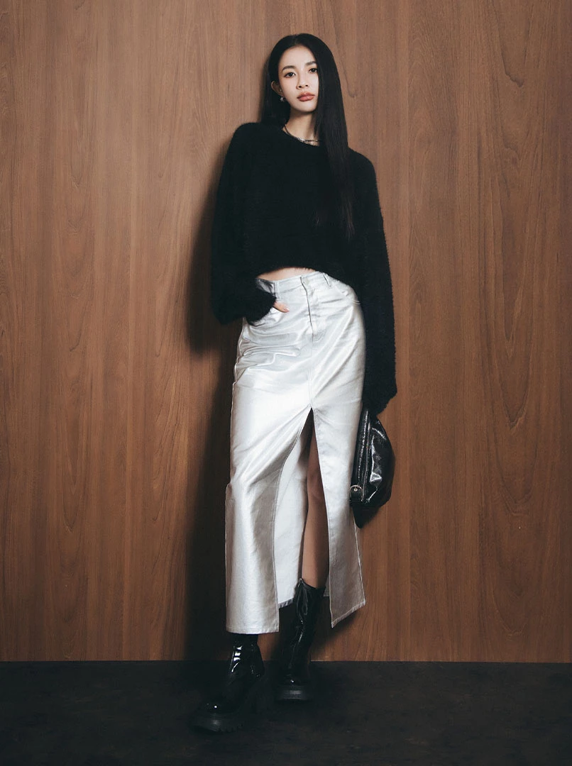 2.0短版水貂毛純色毛衣