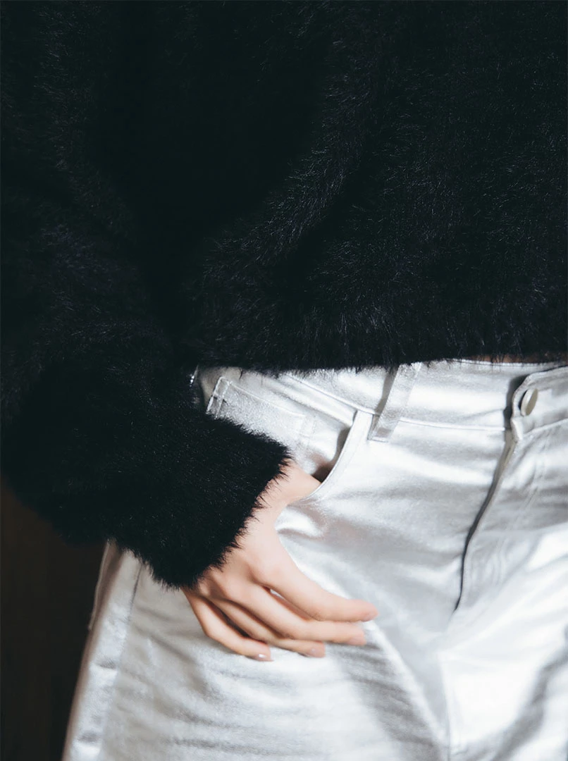 2.0短版水貂毛純色毛衣