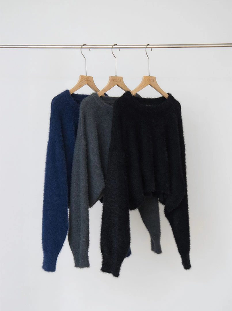 2.0短版水貂毛純色毛衣