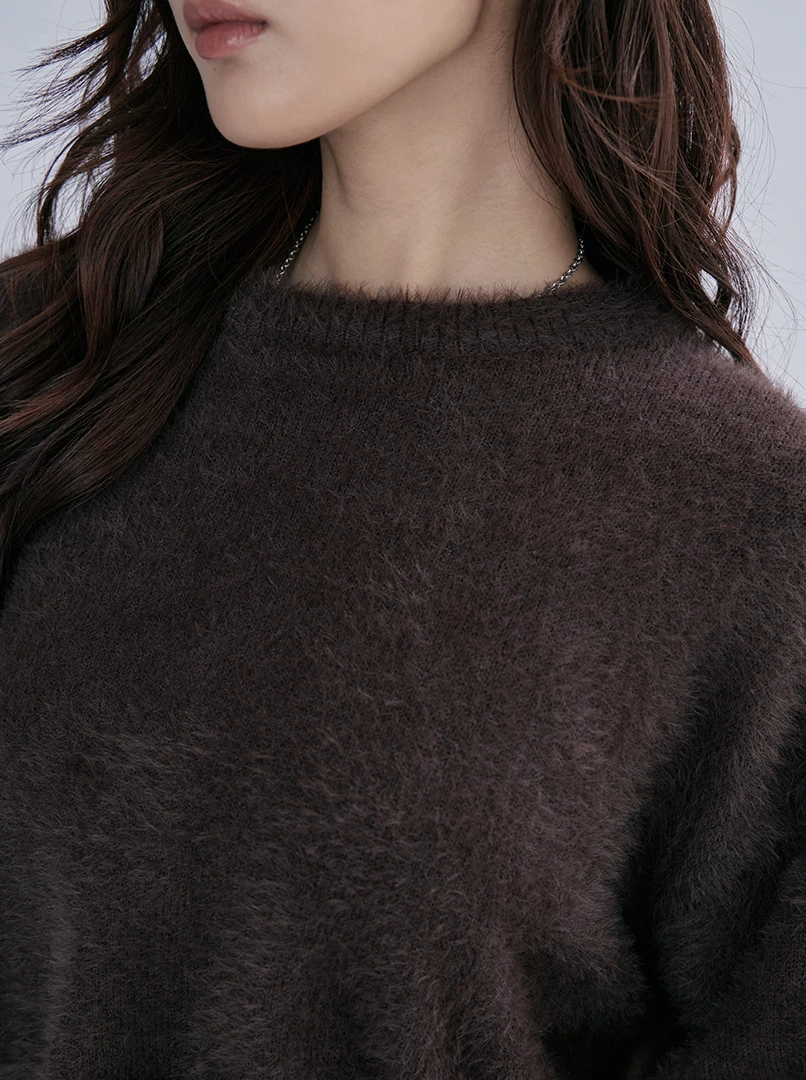 2.0短版水貂毛純色毛衣