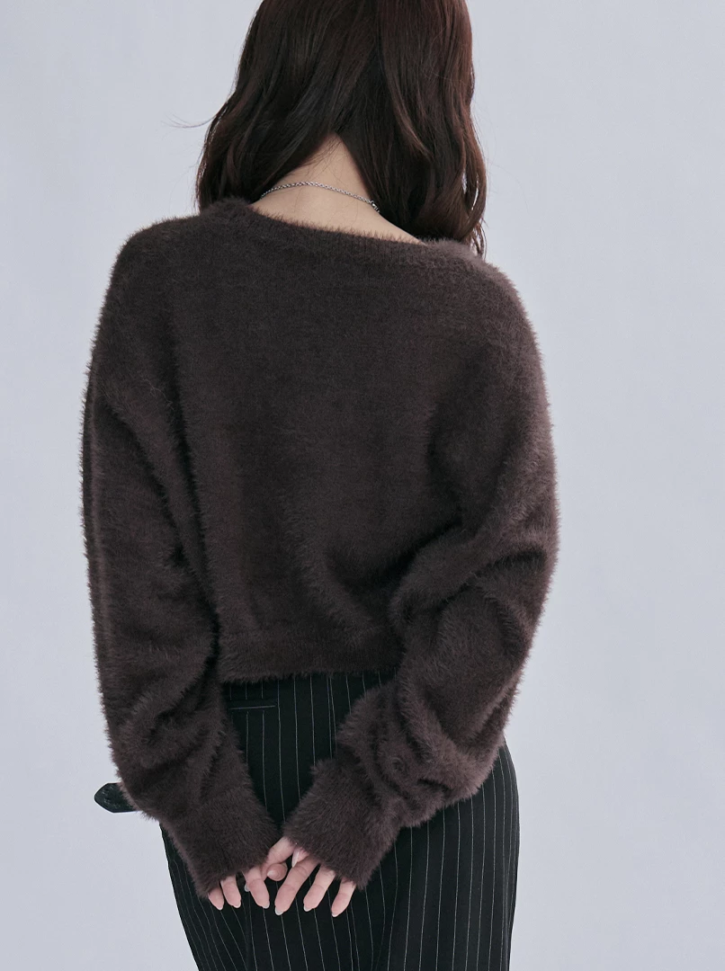 2.0短版水貂毛純色毛衣