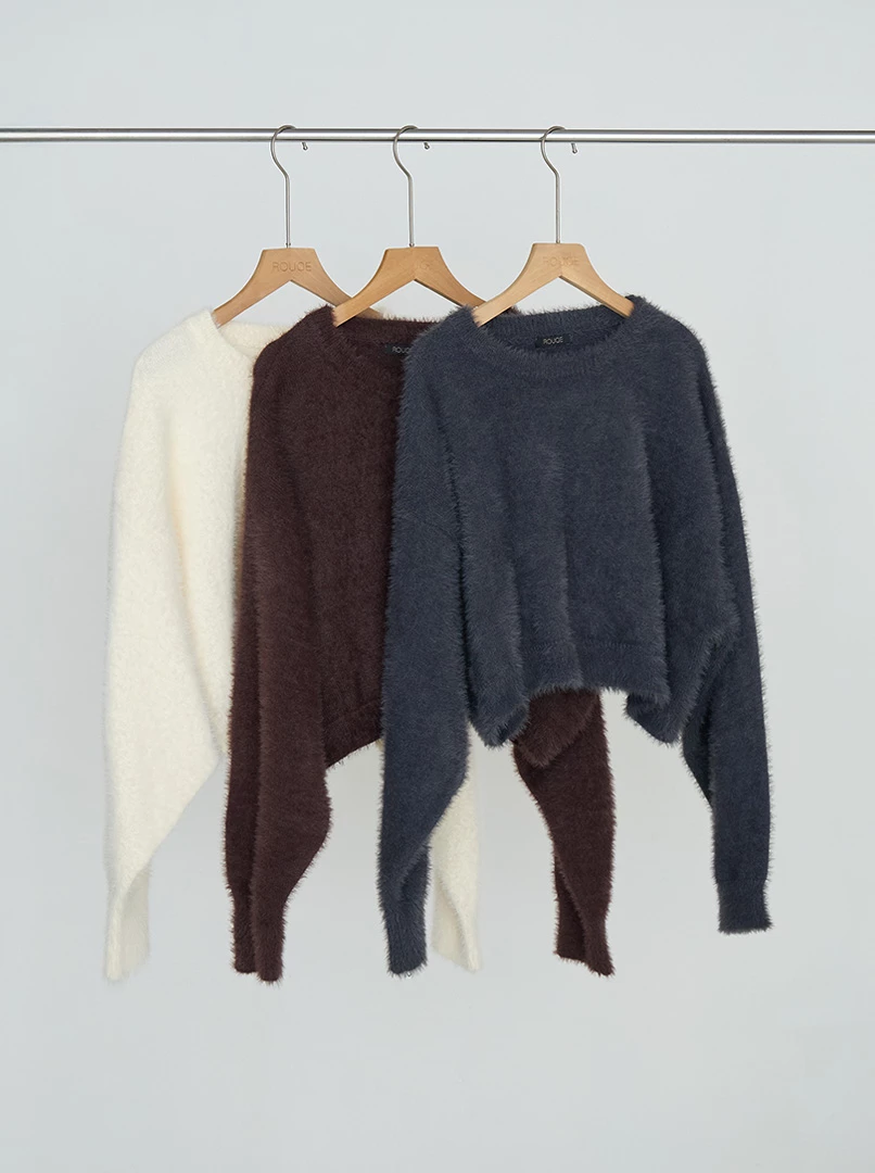 2.0短版水貂毛純色毛衣
