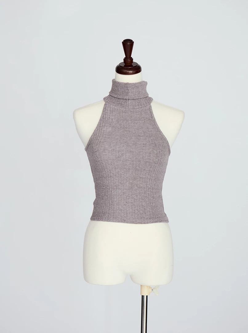 簡約高領無袖上衣