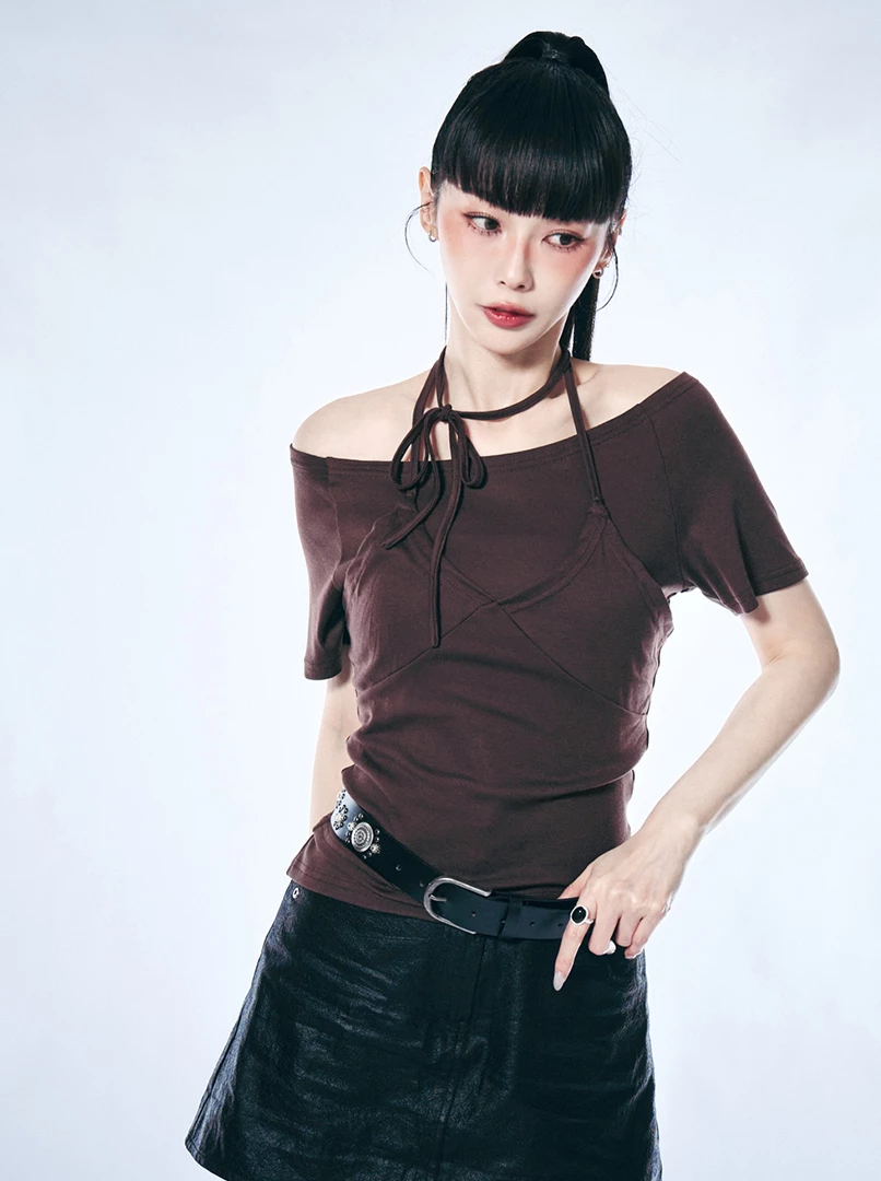 疊穿設計時髦兩件式上衣