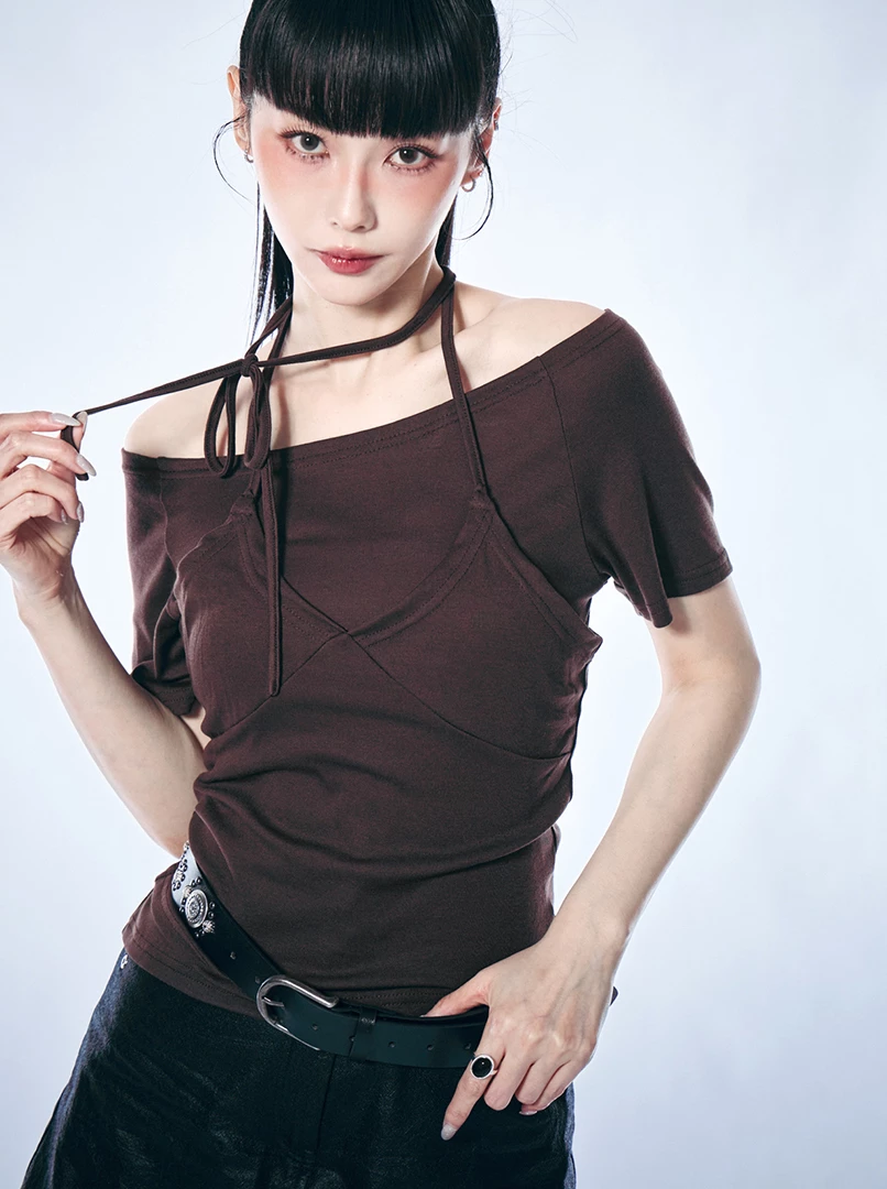 疊穿設計時髦兩件式上衣