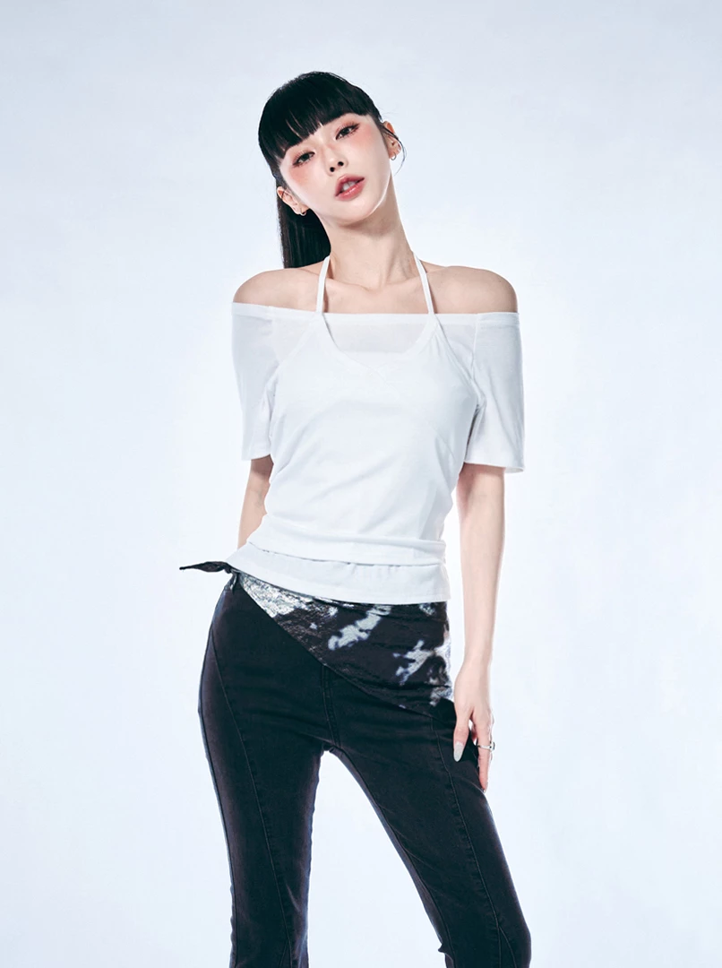 疊穿設計時髦兩件式上衣