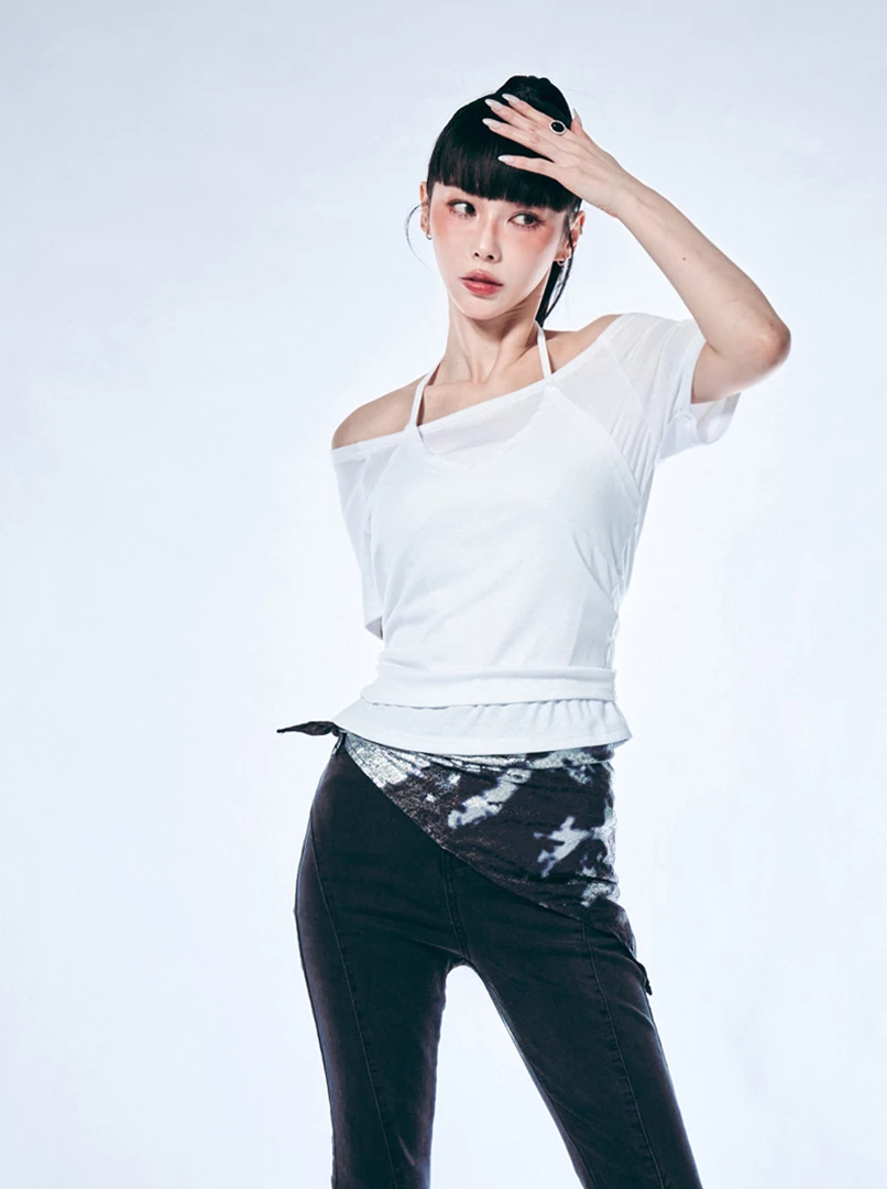 疊穿設計時髦兩件式上衣