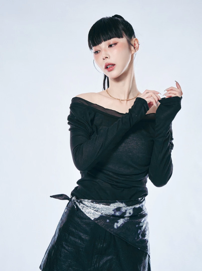 雪紡拼接設計美背上衣