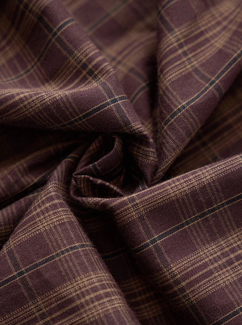 花邊設計格紋上衣(附腰帶)