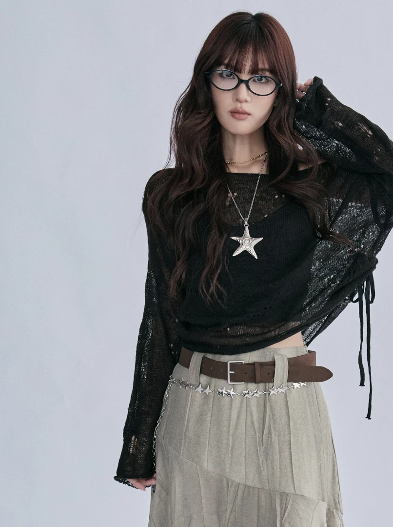 ins薄款一字肩抽皺上衣