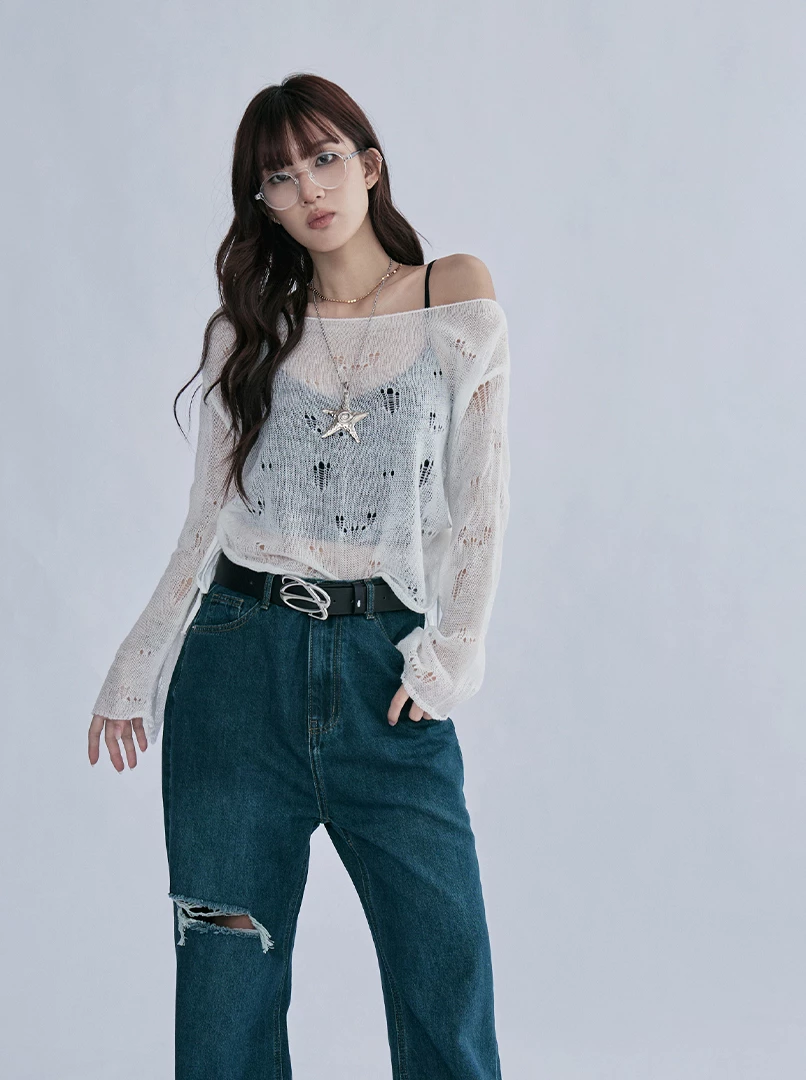 ins薄款一字肩抽皺上衣