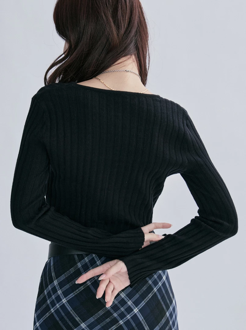 鏤空微辣針織長袖衫