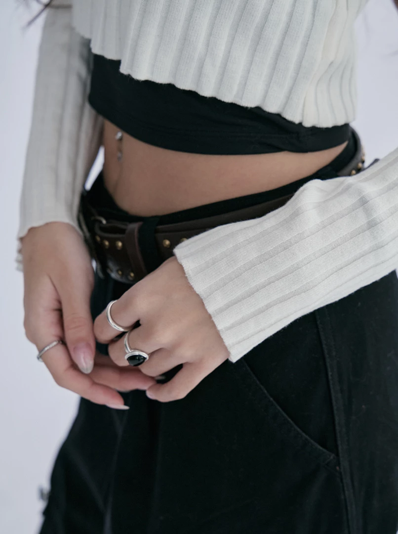 鏤空微辣針織長袖衫