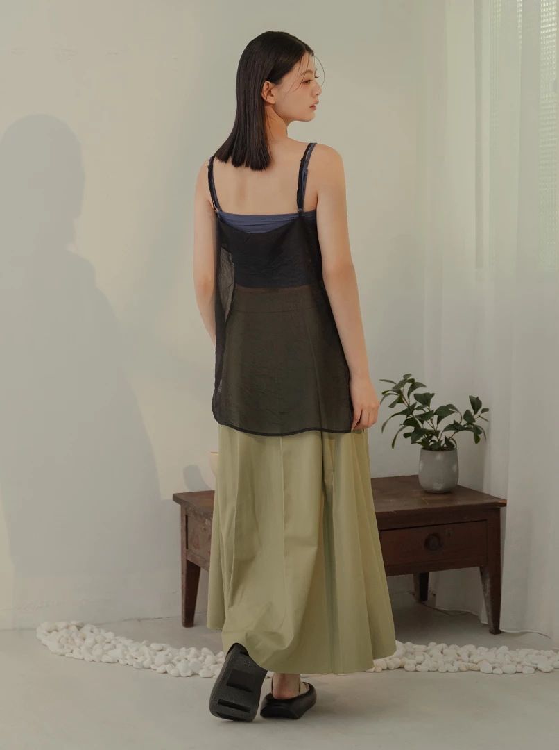 透膚細肩雪紡背心