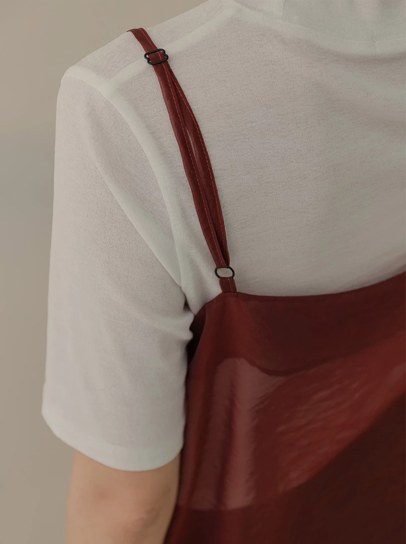 透膚細肩雪紡背心