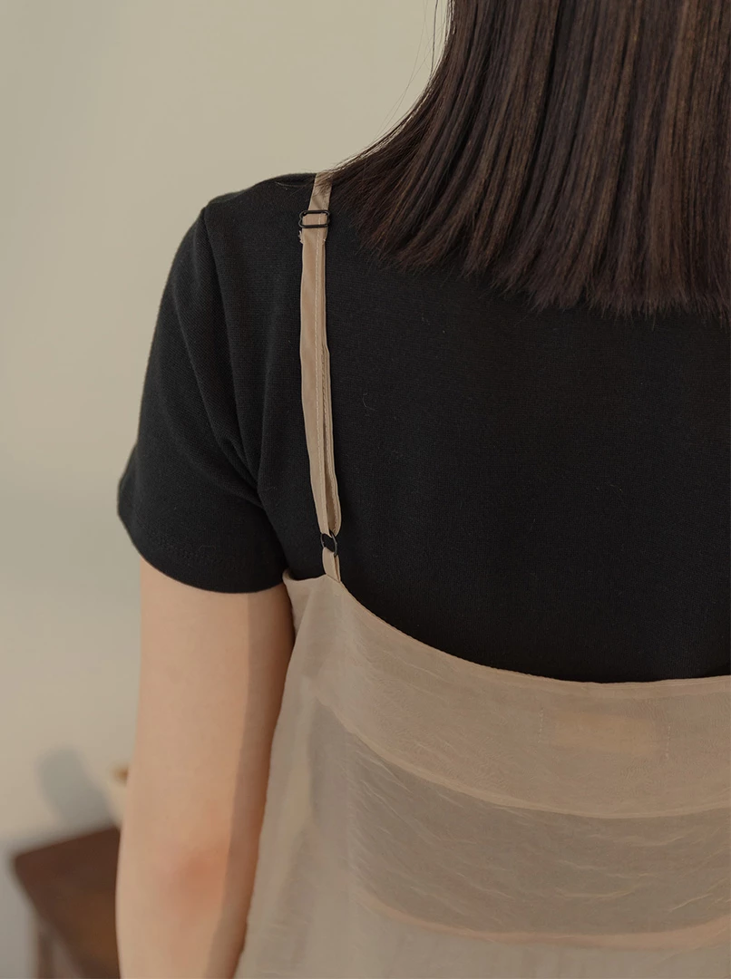 透膚細肩雪紡背心