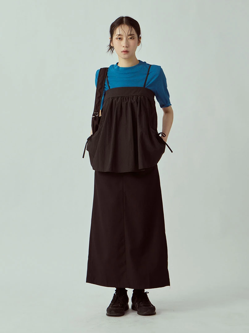 設計感抽繩背心