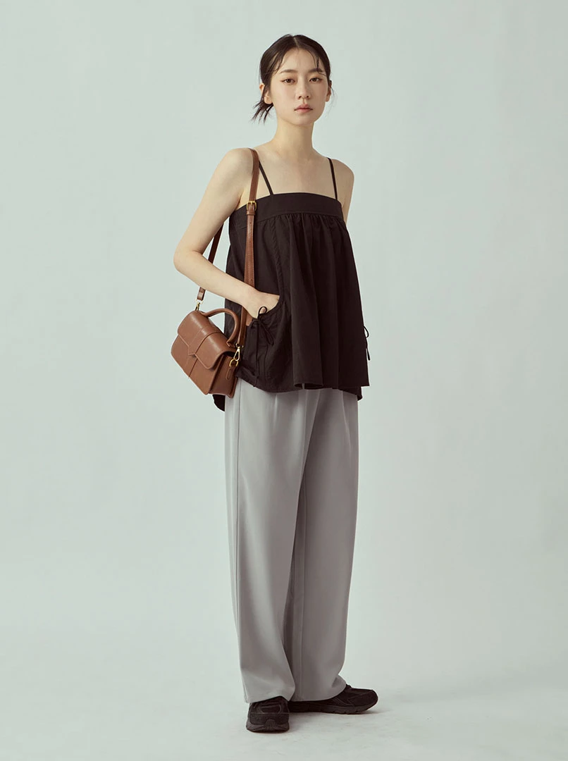 設計感抽繩背心