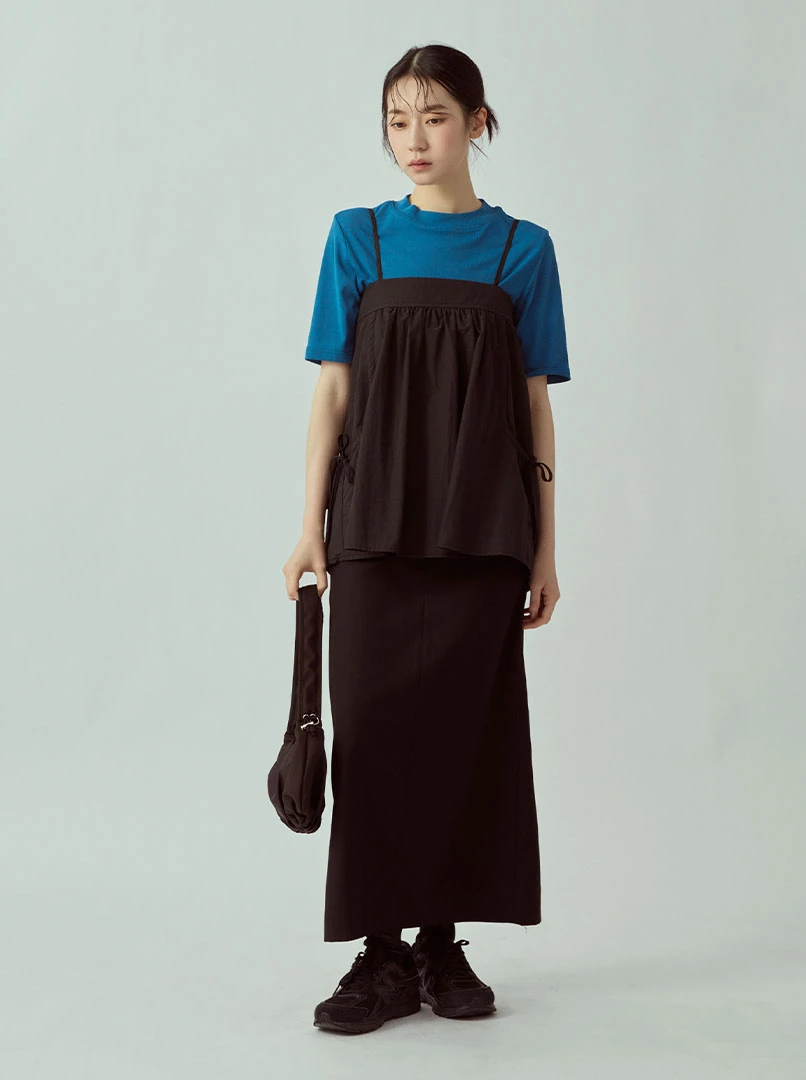 設計感抽繩背心