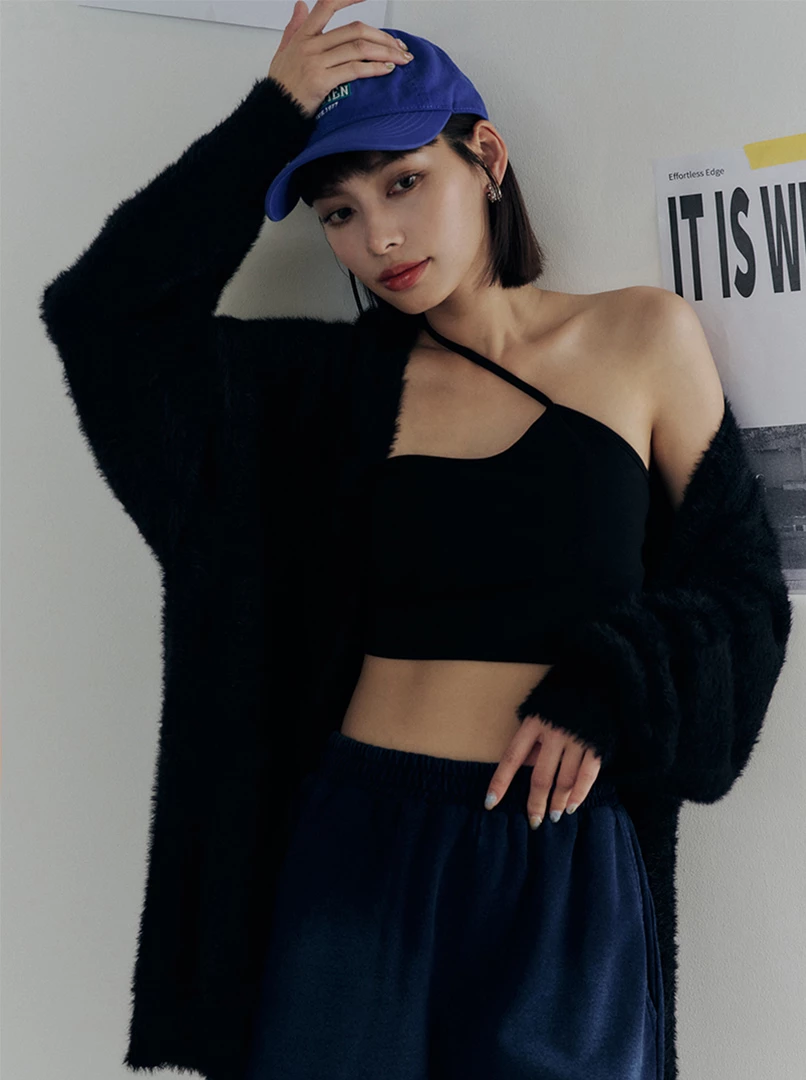 黑土聯名單肩BRA TOP