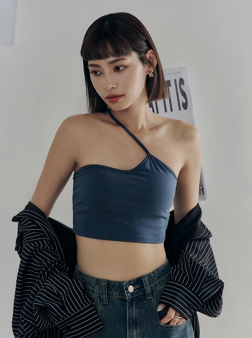 黑土聯名單肩BRA TOP